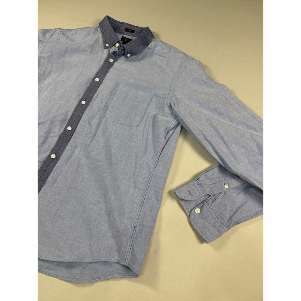 J.Crew Oxford Slim Button Down Shirt Contrast Trim XL Light Blue